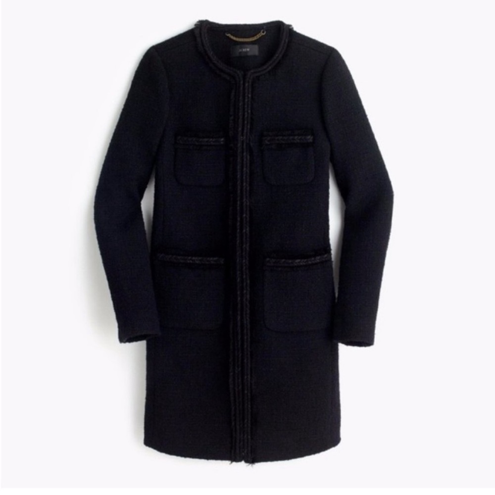 NWOT J. Crew | RARE Lady day coat | Black | Size 10P - Picture 5 of 16